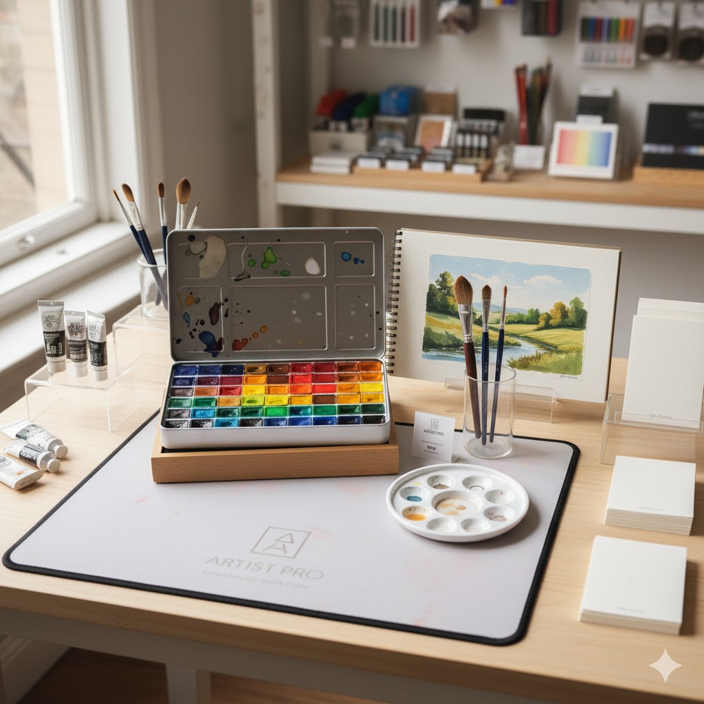 Professional Watercolor Set - Premium artist-grade watercolor paints with brushes