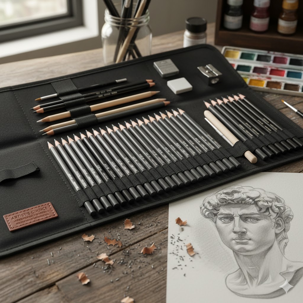 Drawing Pencil Set - Professional graphite and charcoal pencils